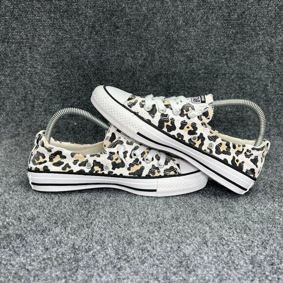 Converse Shoreline Shoes Women's 7 White Cheetah Print Chuck Taylor All Star Low - Picture 7 of 11